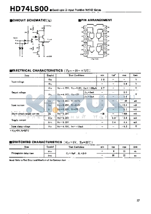 HD74LS195A datasheet - Ouadruple 2-input Positive NAND Gates