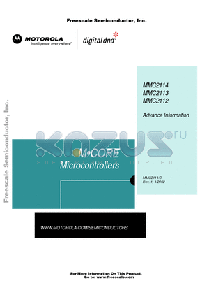MMC2113 datasheet - M CORE Microcontrollers