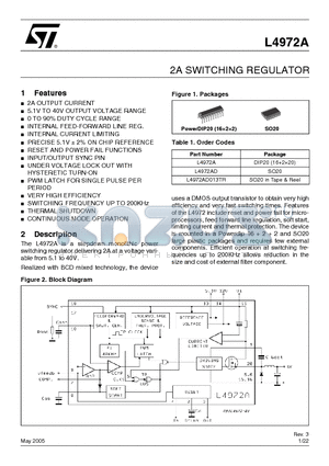 L4972A datasheet - 2A SWITCHING REGULATOR