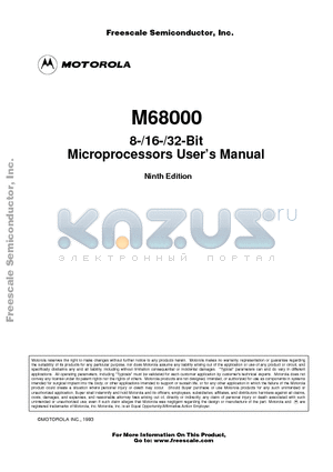 M68000 datasheet - 8-/16-/32-Bit Microprocessors Users Manual