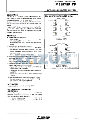 M51978FP datasheet - SWITCHING REGULATOR CONTROL