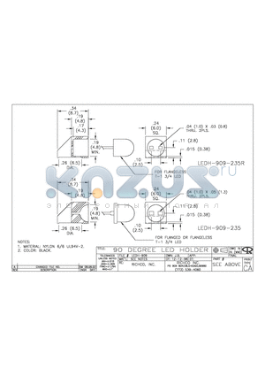 LEDH-909-235R datasheet - 90 DEGREE LED HOLDER