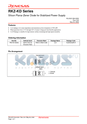 RKZ36-1KD datasheet - Silicon Planar Zener Diode for Stabilized Power Supply