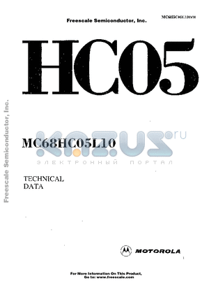 MC68HC05L10 datasheet - HCMOS Microcomputer Unit
