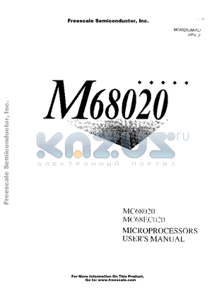 MC68020FC20 datasheet - The first full 32-bit implementation of the M68000 family of microprocessors from Motorola