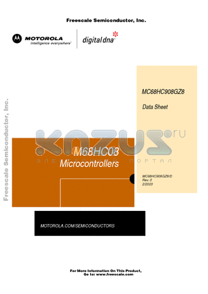 MC68HC908GZ8MFJ datasheet - Microcontrollers