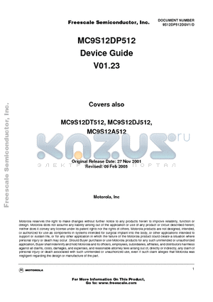 MC9S12DP512 datasheet - Microcontroller Unit (MCU)