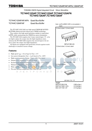 TC74HC125AP datasheet - Quad Bus Buffer