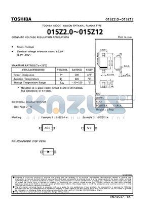 015Z6.2-Z datasheet - Silicon diode for constant voltage regulation applications