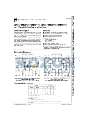 JM38510/01702BE datasheet - Quad D Flip-Flop with Clear and Complementary Outputs