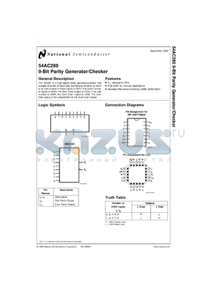 5962-9220101M2A datasheet - 9-Bit Parity Generator/Checker