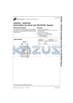 5962-8776001B2A datasheet - Octal Buffer/Line Driver with TRI-STATE Outputs