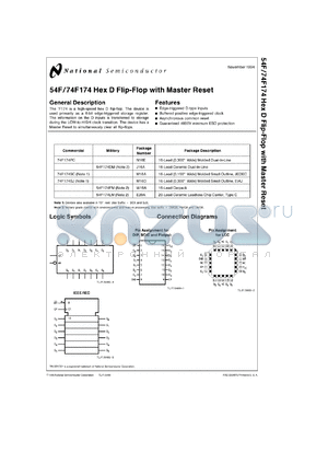 54F174FMQB datasheet - Hex D Flip-Flop with Master Reset