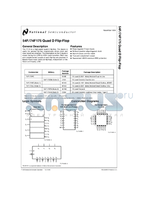 54F175LMQB datasheet - Quad D Flip-Flop