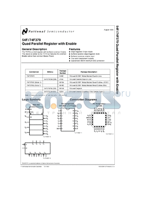 54F379DMQB datasheet - Quad Parallel D Register with Enable