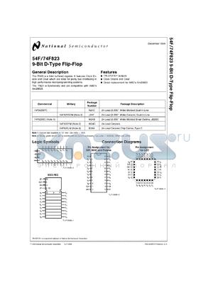 54F823LMQB datasheet - 9-Bit D Flip-Flop