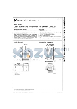 5962-89767012A datasheet - Octal Buffer/Line Driver with TRI-STATE Outputs