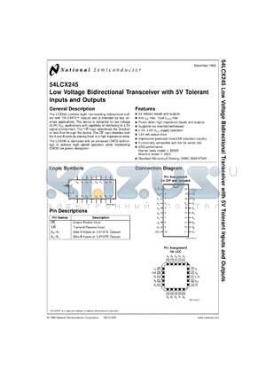 5962-9754302QSA datasheet - Low-Voltage Bidirectional Transceiver with 5V Tolerant Inputs and Outputs