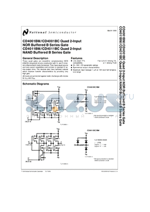 CD4011BMJ/883 datasheet - Quad 2-Input NOR/NAND Buffered B Series Gate