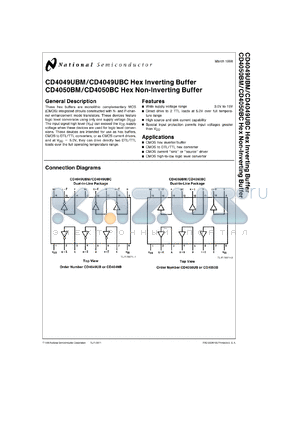 CD4050BMW/883 datasheet - Hex Inverting/Non-Inverting Buffer