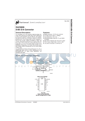 DAC0808LCMX datasheet - 8-Bit D/A Converter