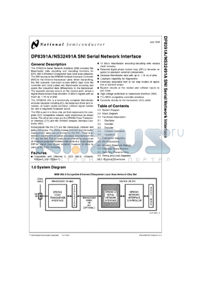 DP8391AMWC datasheet - Serial Network Interface [Life-time buy]