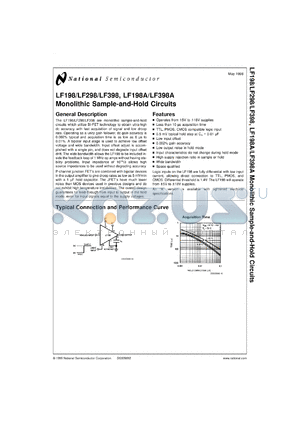 LF298MX datasheet - Monolithic Sample and Hold Circuit