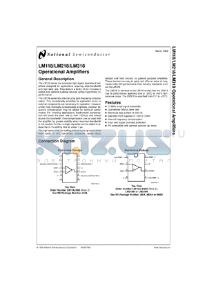 LM118MW8 datasheet - Operational Amplifier