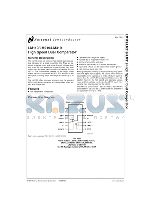 8601401CA datasheet - High Speed Dual Comparator