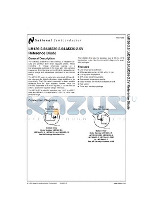 LM136-2.5MDA datasheet - Voltage Reference Diode