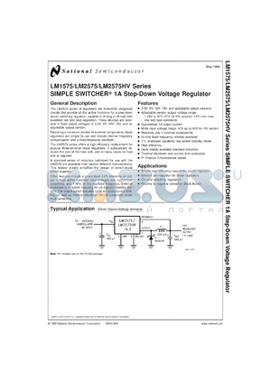 LM1575WG5.0-QML datasheet - SIMPLE SWITCHER 1A Step-Down Voltage Regulator