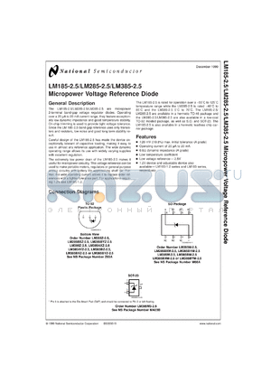 LM185BYH2.5-MLS datasheet - Micropower Voltage Reference Diode