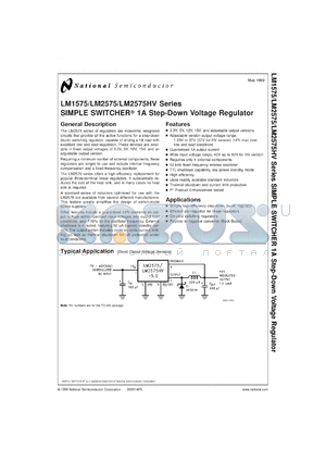 LM2575-ADJMDC datasheet - SIMPLE SWITCHER 1A Step-Down Voltage Regulator