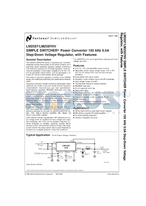 LM2597MX-ADJ datasheet - SIMPLE SWITCHER Power Converter 150 kHz 0.5A Step-Down Voltage Regulator