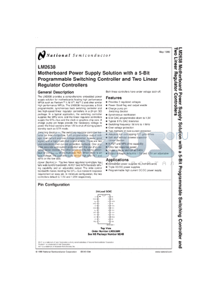 LM2638MX datasheet - Motherboard Power Supply Solution with a 5-Bit Programmable Switching Controller and Two Linear Regulator Controllers