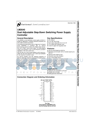 LM2640MTC-ADJ datasheet - Dual Adjustable Step-Down Switching Power Supply Controller