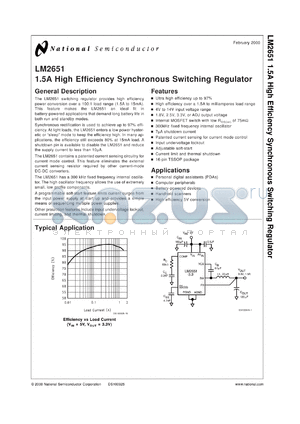 LM2651MWC datasheet - 1.5A High Efficiency Switching Regulator