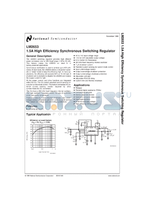 LM2653MTCX-ADJ datasheet - 1.5A High Efficiency Synchronous Switching Regulator