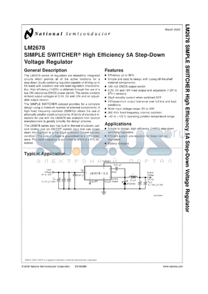 LM2678SX-3.3 datasheet - SIMPLE SWITCHER High Efficiency 5A Step-Down Voltage Regulator