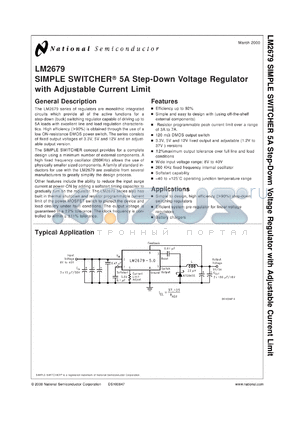 LM2679SX-12 datasheet - SIMPLE SWITCHER 5A Step-Down Voltage Regulator with Adjustable Current Limit