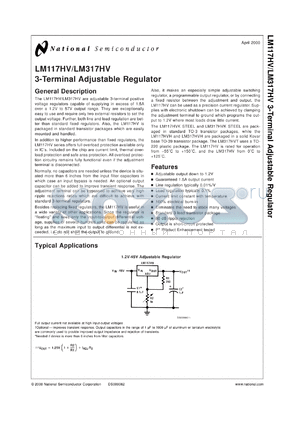 LM317HVKSTEEL datasheet - 3-Terminal Adjustable Regulator