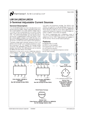 LM334MWC datasheet - 3-Terminal Adjustable Current Source