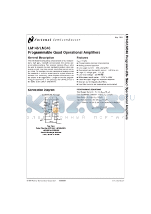 LM346MX datasheet - Programmable Quad Operational Amplifier