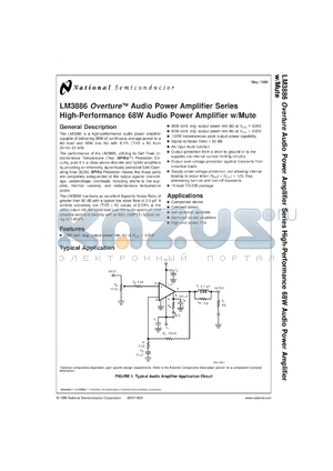 LM3886MWC datasheet - High-Performance 68W Audio Power Amplifier with Mute