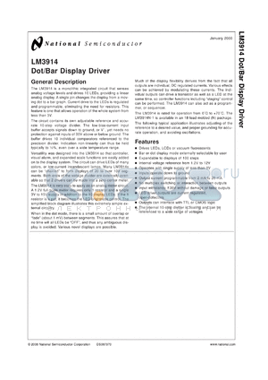 LM3914DWF datasheet - Dot/Bar Display Driver