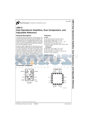 LM613IWMX datasheet - Dual Operational Amplifier, Dual Comparator and Adjustable Reference