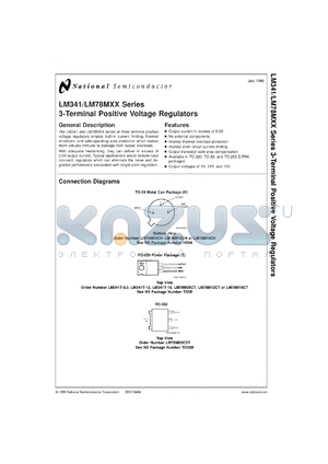 LM78M05CMWC datasheet - 3-Terminal Positive Voltage Regulators