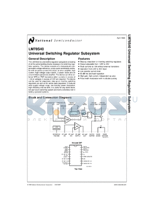 5962-8876101EA datasheet - Universal Switching Regulator Subsystem