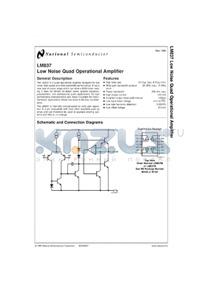 LM837MX datasheet - Low Noise Quad Operational Amplifier