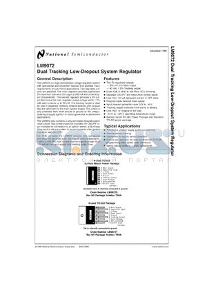 LM9072SX datasheet - Dual Tracking Low-Dropout System Regulator